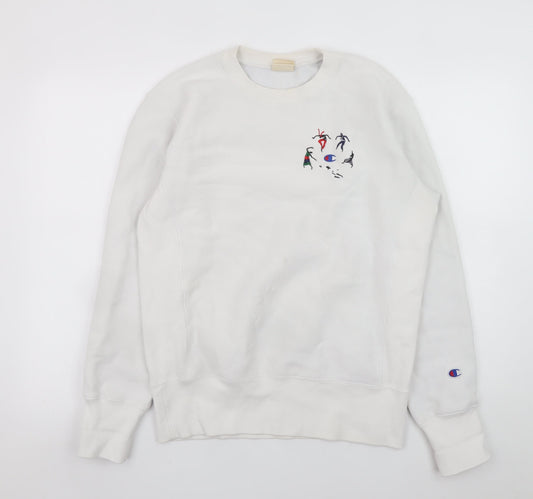Mens UK Size S Champion White Pullover Sweatshirt