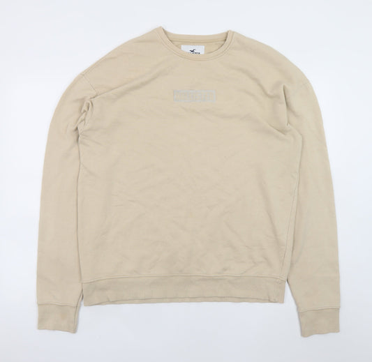 Mens UK Size L Hollister Beige Pullover Sweatshirt