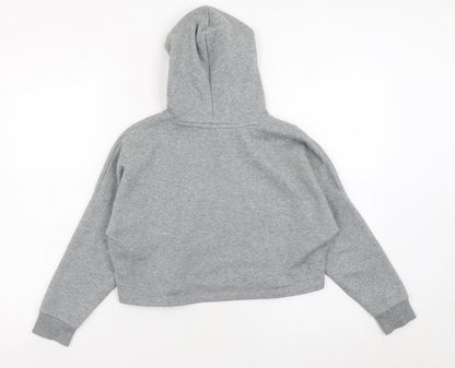 Girls UK Size 7-8 Years PUMA Grey Pullover Hoodie