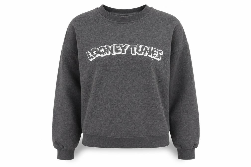 Womens UK Size M Looney Tunes Grey Pullover Sweatshirt