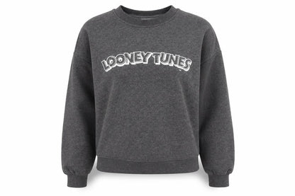 Womens UK Size M Looney Tunes Grey Pullover Sweatshirt