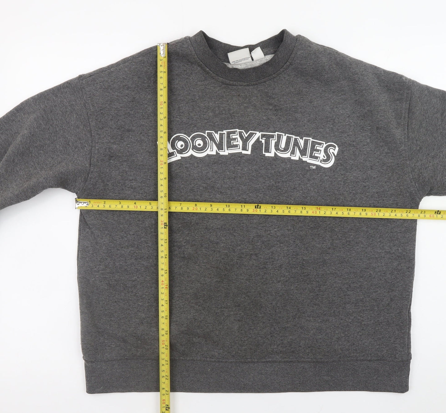 Womens UK Size M Looney Tunes Grey Pullover Sweatshirt