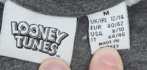 Womens UK Size M Looney Tunes Grey Pullover Sweatshirt