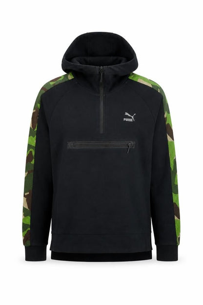 Puma Men's Black Camouflage 1/2 Zip Hoodie Size M