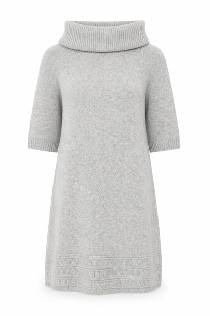 United Colors of Benetton Women’s Grey Wool Roll Neck Jumper Dress Size 10