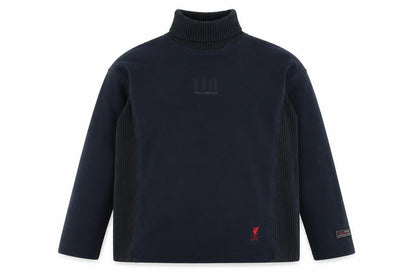 Liverpool FC Men's Blue XL Roll Neck Pullover Cotton Jumper