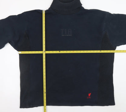 Liverpool FC Men's Blue XL Roll Neck Pullover Cotton Jumper