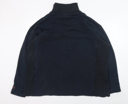 Liverpool FC Men's Blue XL Roll Neck Pullover Cotton Jumper