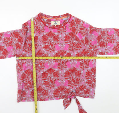 Womens UK Size M Night Owl Red Cropped Blouse