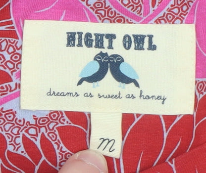Womens UK Size M Night Owl Red Cropped Blouse