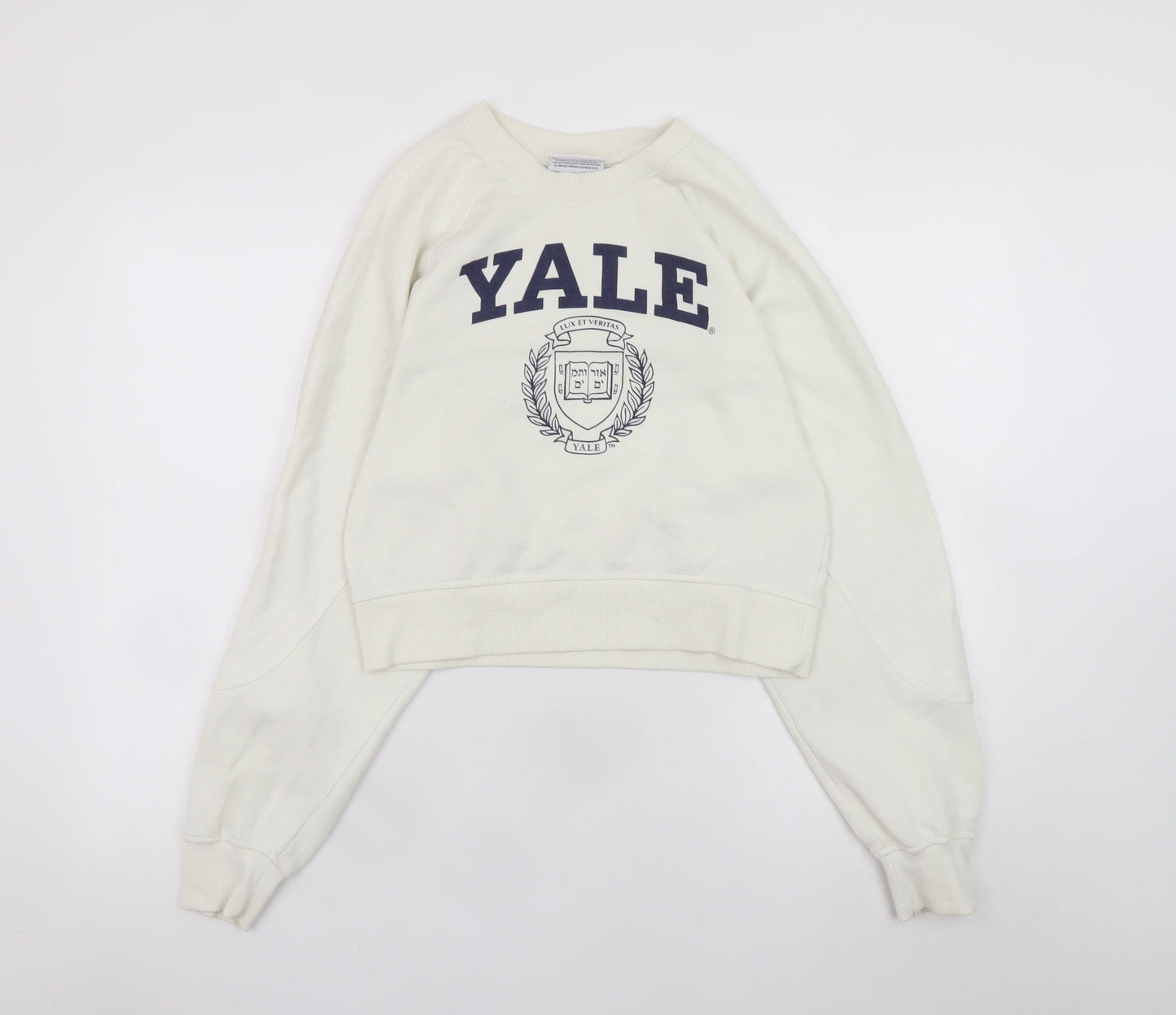 Womens UK Size XS Yale University Ivory Pullover Sweatshirt