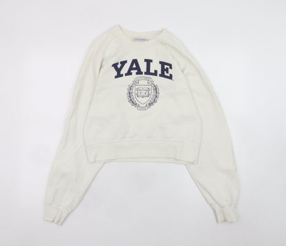 Womens UK Size XS Yale University Ivory Pullover Sweatshirt