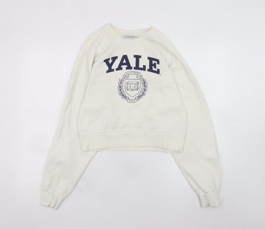 Womens UK Size XS Yale University Ivory Pullover Sweatshirt