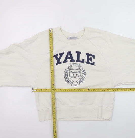 Womens UK Size XS Yale University Ivory Pullover Sweatshirt