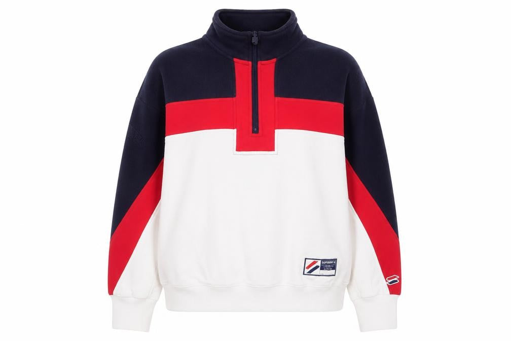 Superdry Women Multicoloured 1/2 Zip Fleece Jacket Size 12