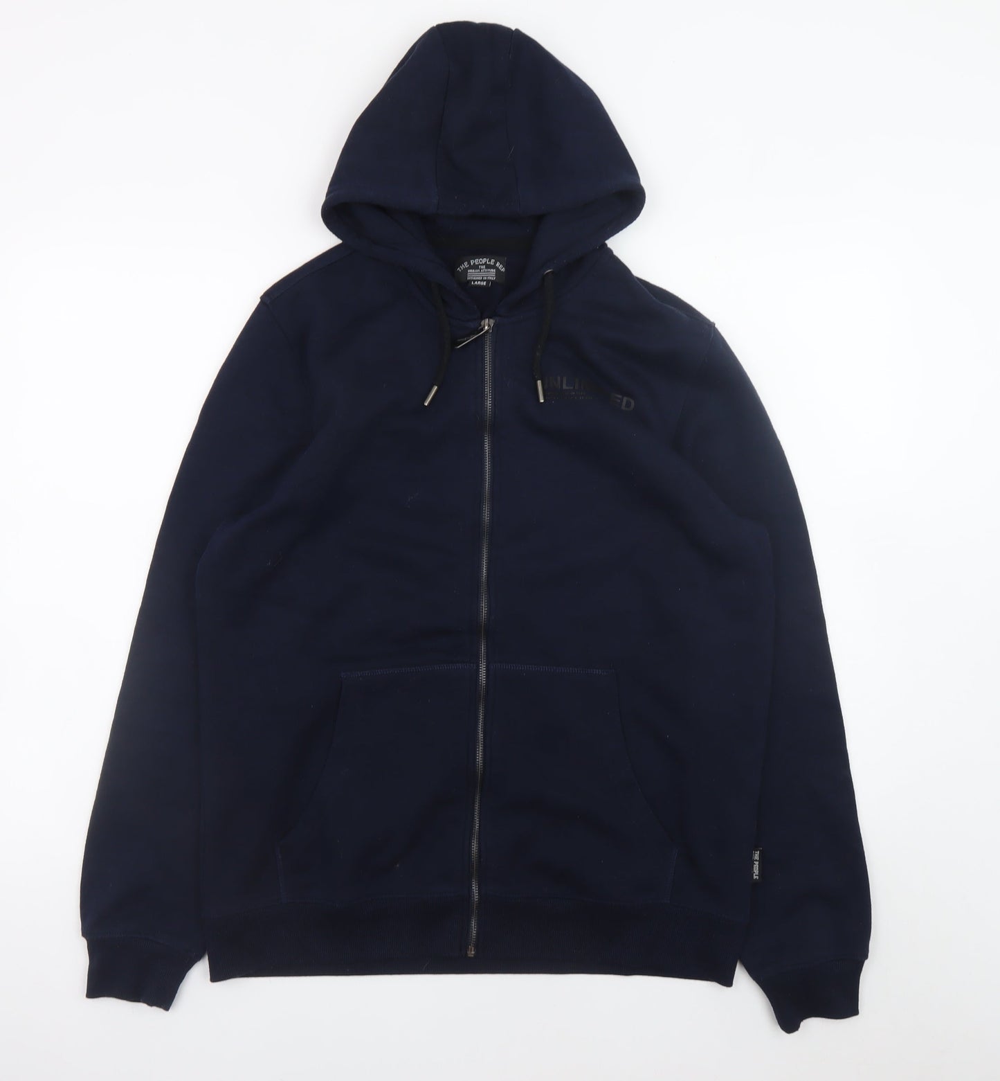 Mens UK Size L The People Rep Blue Full Zip Hoodie