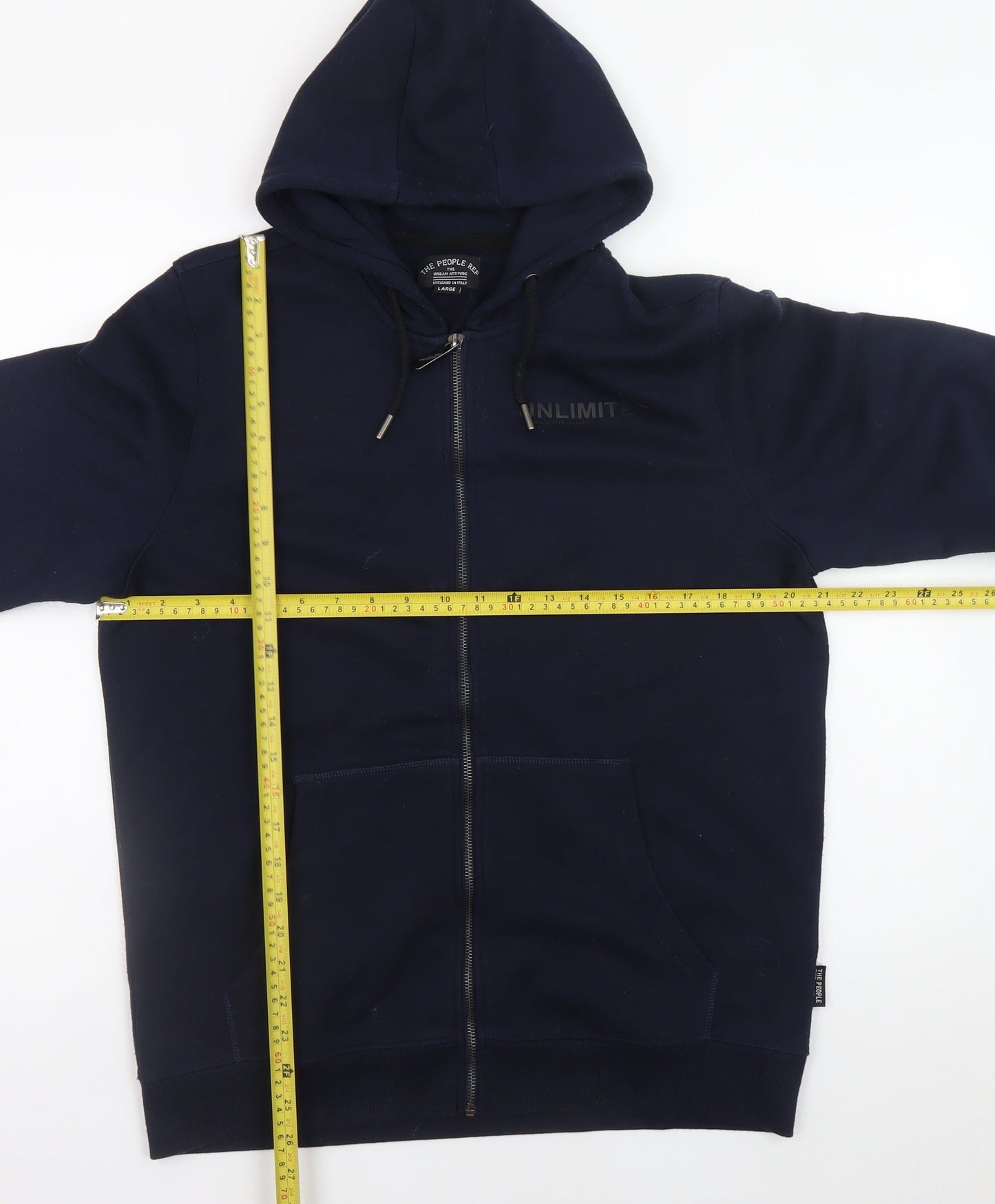 Mens UK Size L The People Rep Blue Full Zip Hoodie