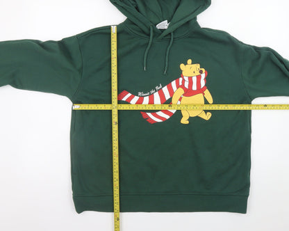 Womens UK Size L Disney Green Pullover Hoodie