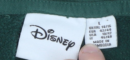 Womens UK Size L Disney Green Pullover Hoodie