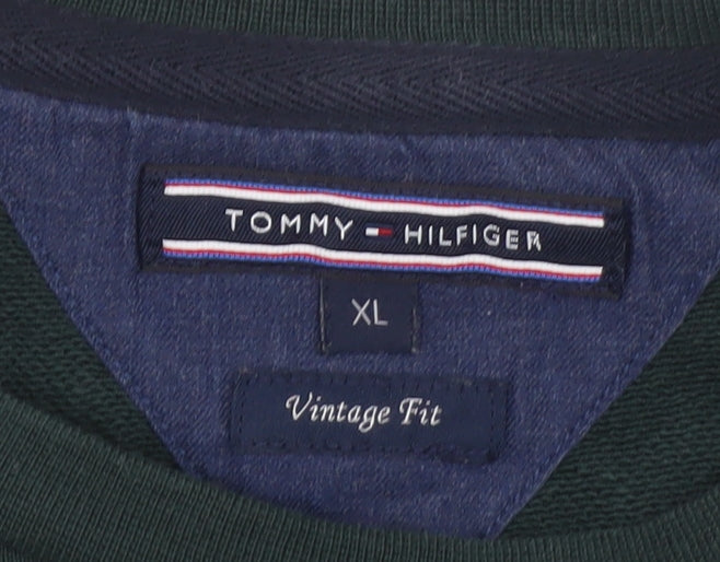 Mens UK Size XL Tommy Hilfiger Green Pullover Sweatshirt