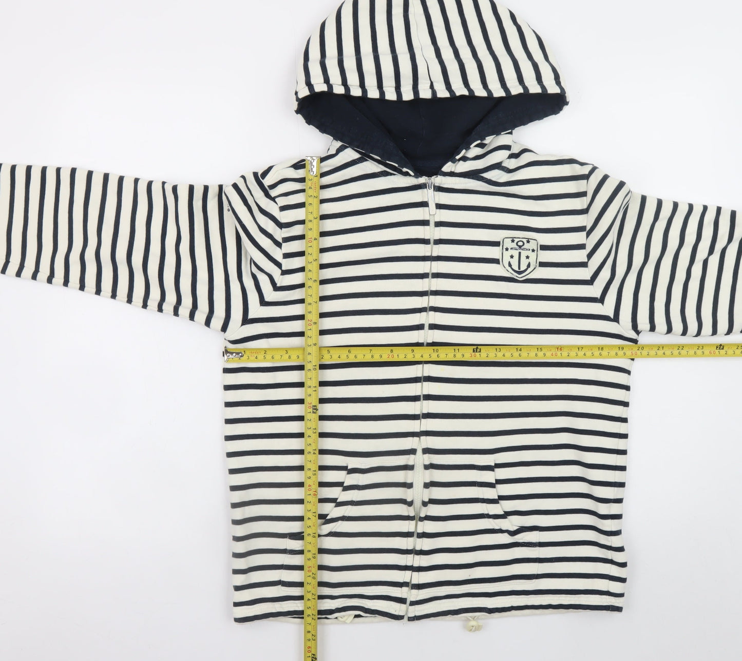 Womens UK Size M Les Trois Mats Multicoloured Full Zip Hoodie