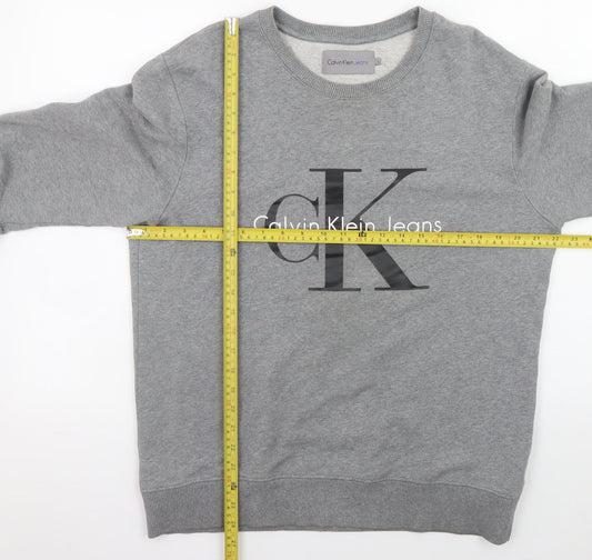 Mens UK Size L Calvin Klein Jeans Grey Pullover Sweatshirt