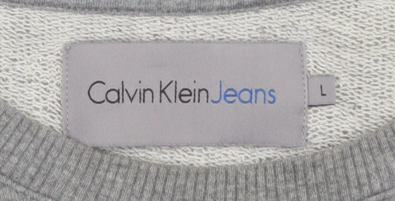 Mens UK Size L Calvin Klein Jeans Grey Pullover Sweatshirt
