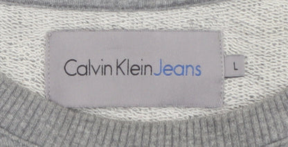Mens UK Size L Calvin Klein Jeans Grey Pullover Sweatshirt