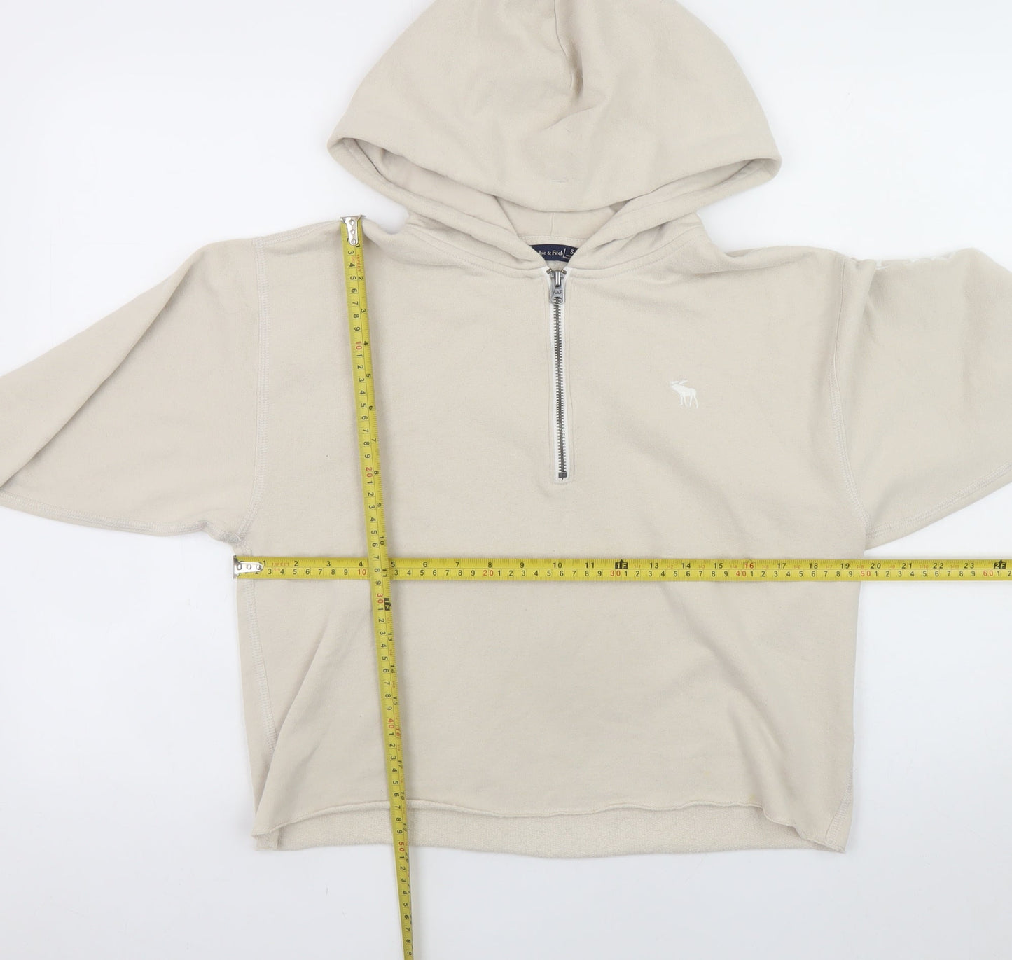 Womens UK Size S Abercrombie & Fitch Beige Pullover Hoodie