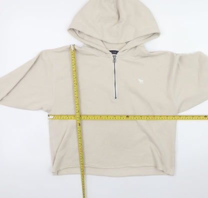 Womens UK Size S Abercrombie & Fitch Beige Pullover Hoodie