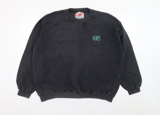 Mens UK Size XL Cotton Traders Black Pullover Sweatshirt