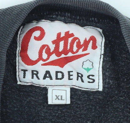 Mens UK Size XL Cotton Traders Black Pullover Sweatshirt