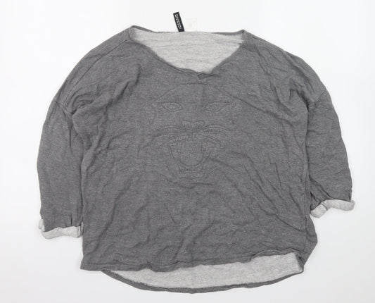 Womens UK Size L H&M Grey Pullover Sweatshirt