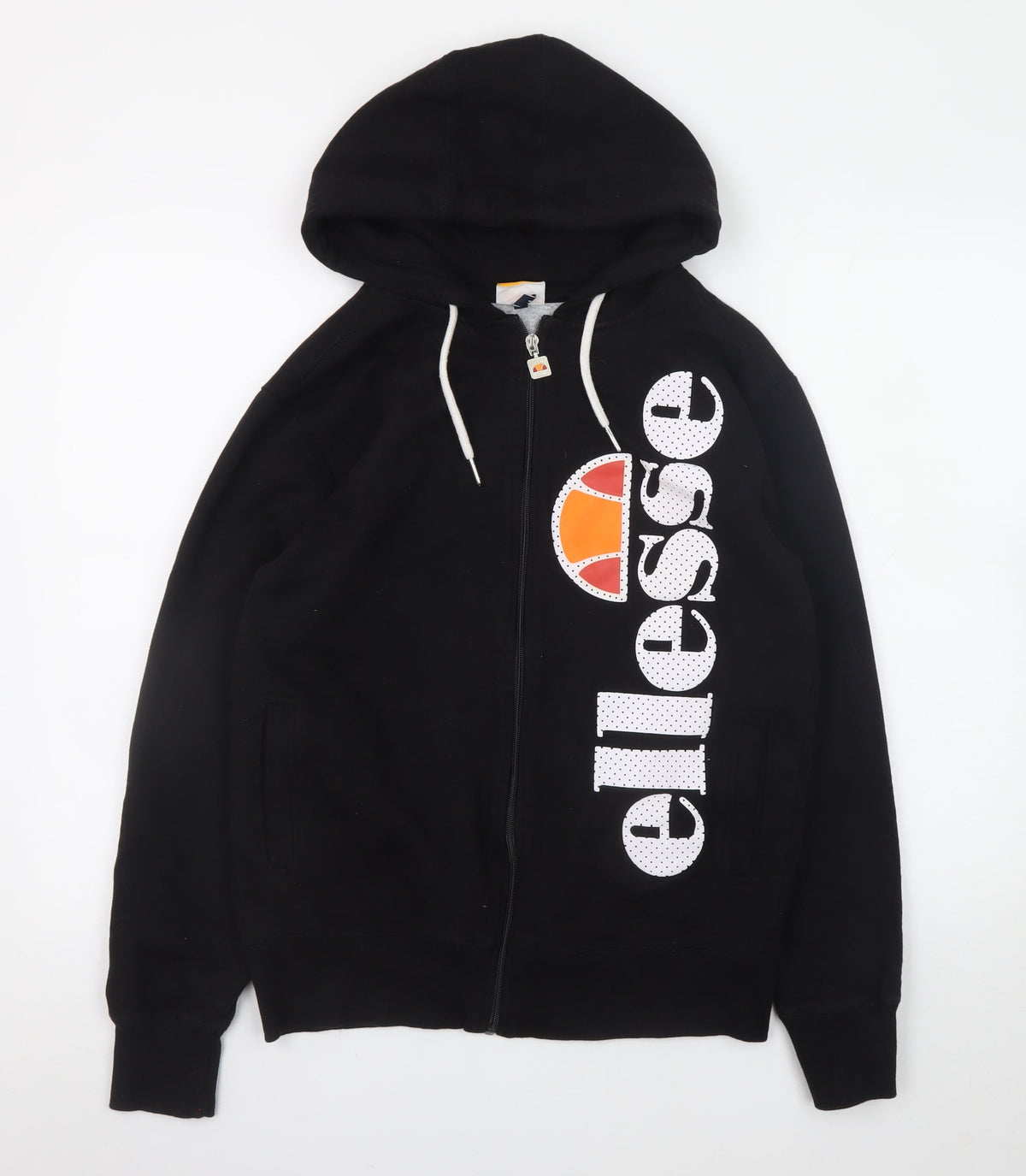 Womens UK Size M ellesse Black Full Zip Hoodie