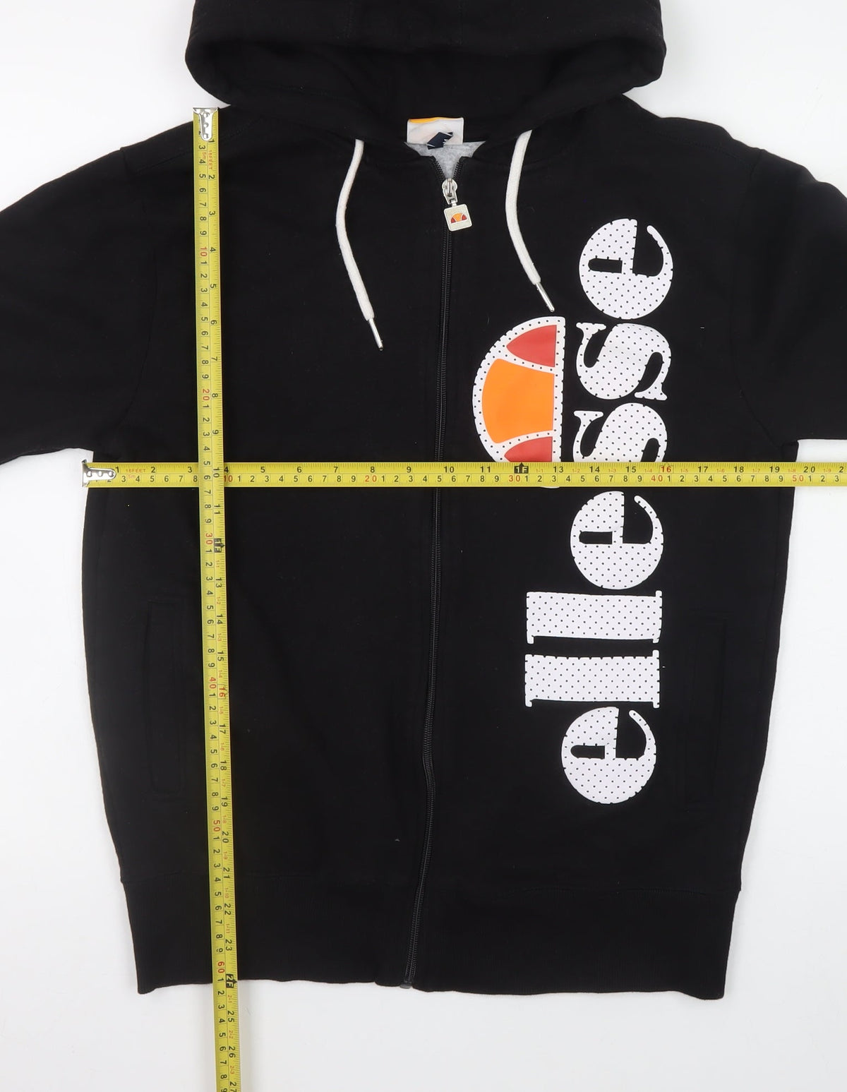 Womens UK Size M ellesse Black Full Zip Hoodie
