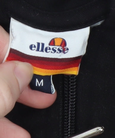 Womens UK Size M ellesse Black Full Zip Hoodie
