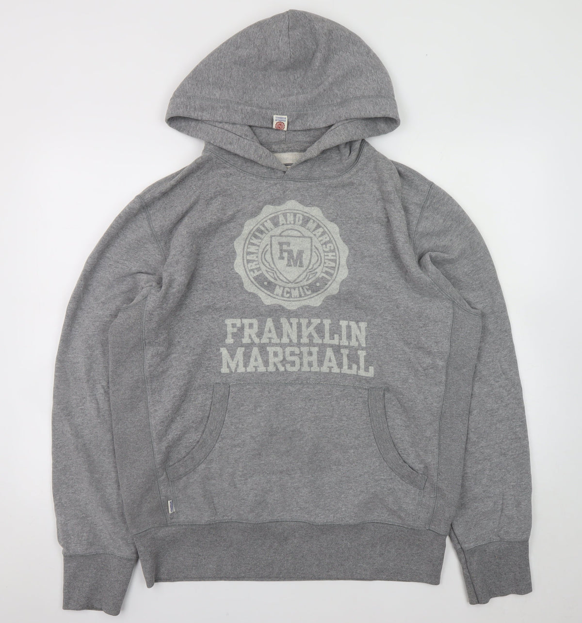 Mens UK Size 2XL Franklin & Marshall Grey Pullover Hoodie