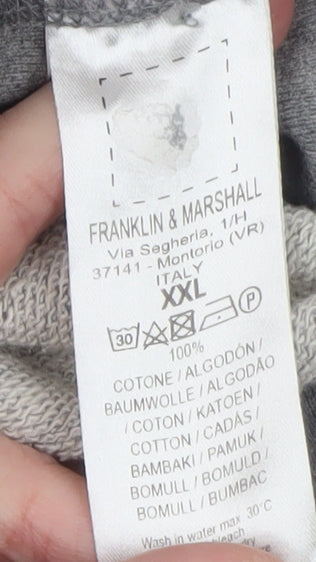 Mens UK Size 2XL Franklin & Marshall Grey Pullover Hoodie