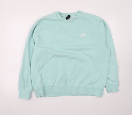 Womens UK Size M Nike Green Pullover Sweatshirt