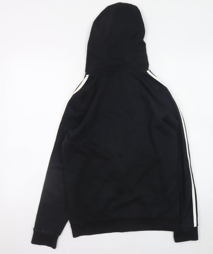 Adidas Boys Black Full Zip Hoodie 13-14 Years Fleece Sportswear