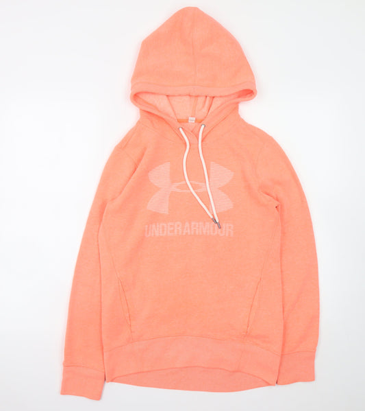 Womens UK Size 2XS Under armour Orange Pullover Hoodie