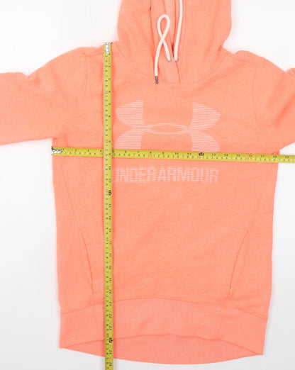 Womens UK Size 2XS Under armour Orange Pullover Hoodie