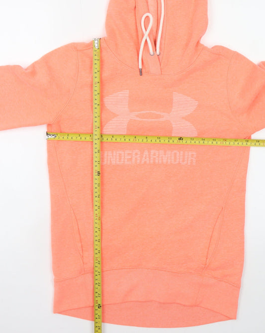 Womens UK Size 2XS Under armour Orange Pullover Hoodie