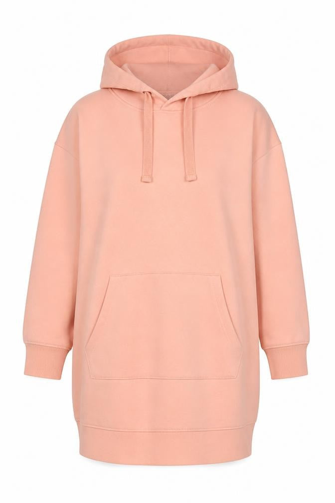 Womens UK Size L City Comfort Pink Tunic Hoodie