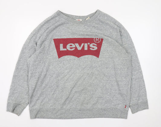 Mens UK Size 3XL Levi's Grey Pullover Sweatshirt