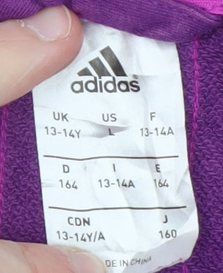Girls UK Size 13-14 Years adidas Purple Full Zip Hoodie