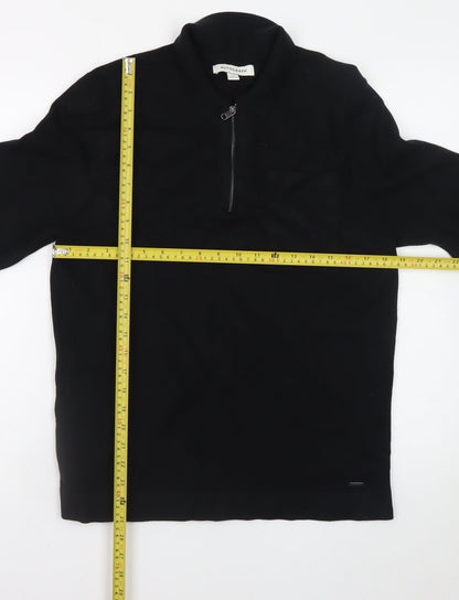 Marks and Spencer Autograph Men’s Black Medium Collared 1/2 Zip Jumper