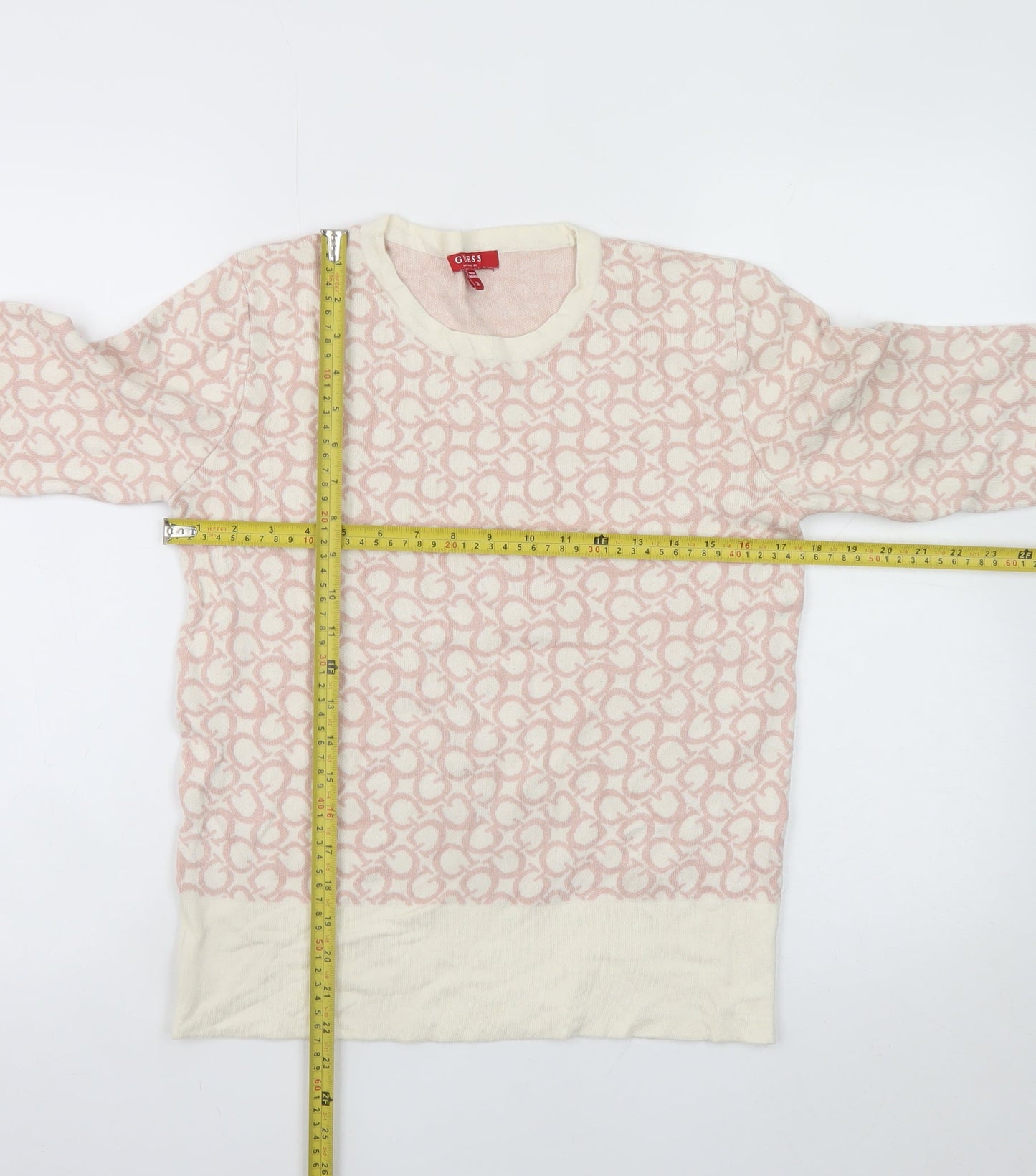 Womens UK Size XL GUESS Pink Pullover Jumper