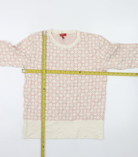 Womens UK Size XL GUESS Pink Pullover Jumper