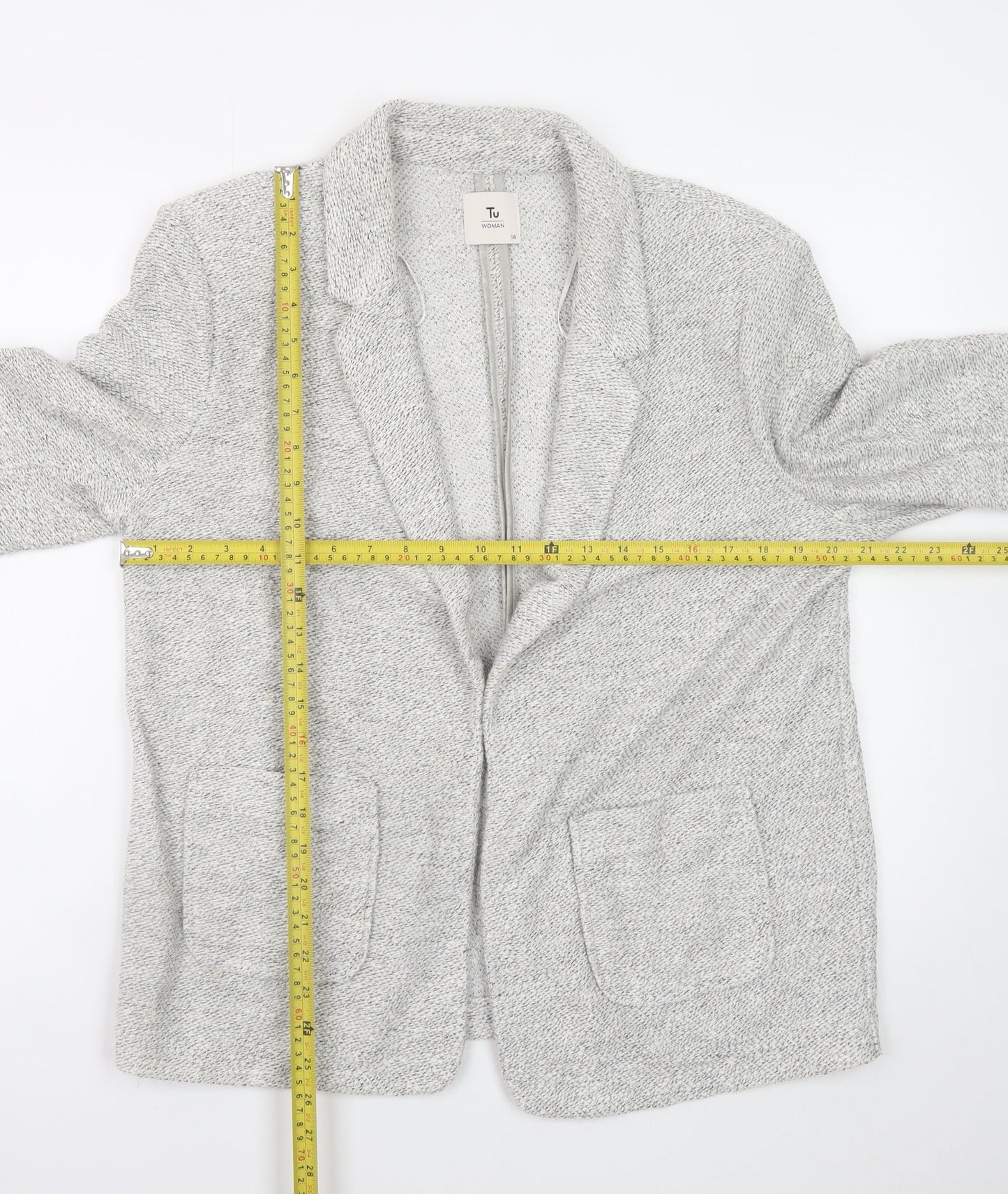 Womens UK Size 14 TU Grey Cardigan Jumper